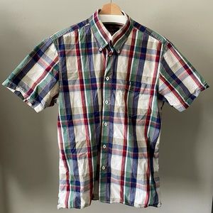 Ben Sherman Plaid Short Sleeve Button Up Shirt